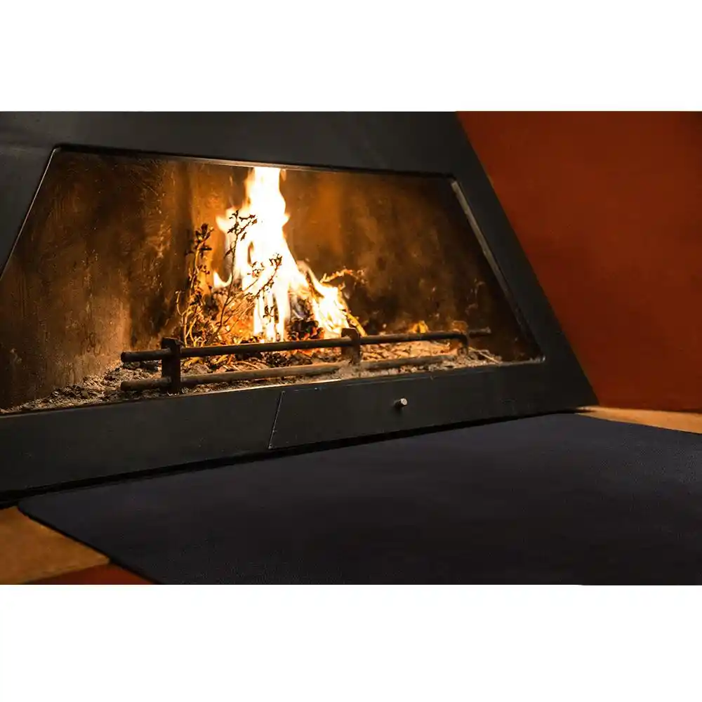 Chemin/ée Tapis Antid/érapant pour Po/êle KEYDI Tapis De Chemin/ée Anti Feu Tapis De Protection Anti Feu Demi-Rond Tapis Ignifuge Devant De Cheminee Barbecue Et Grill