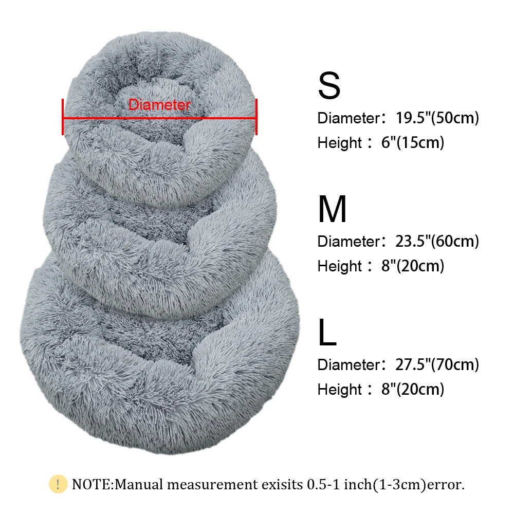 Comfy Plush Pet Dog Bed Hondenmand Washable Round Calming Pet Bed Cushion Sofa Mat Kennel Donut Beds House For Large Dogs Hot