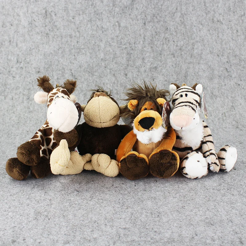 4pcs lot 25cm Germany NICI jungle brother tiger orangutans lion tiger deer elephant zebra plush doll