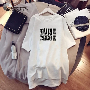 

Summer Women Lingerie Cartoon Anime One Piece Short Sleeve Mini Casual Loose Vestidos White Night Dress Plus Size M-4XL New