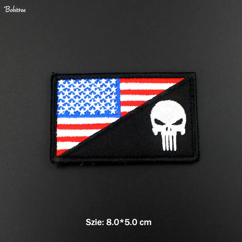 3D крюк петля Флаг США патчи военные значки вышитые Наклейки Аппликации для шляпы заплатки на рюкзак ткань украшения - Цвет: 1 pcs
