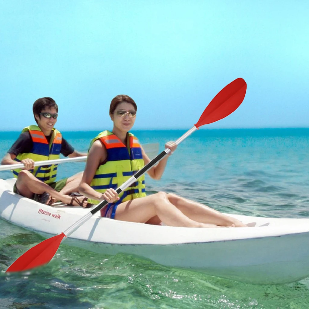 

Kayak Canoe Paddles Water-skiing Rowing Boat Paddle Red Portable Boat Aluminium Split Shaft Paddle For Boats Water Rafting 220cm