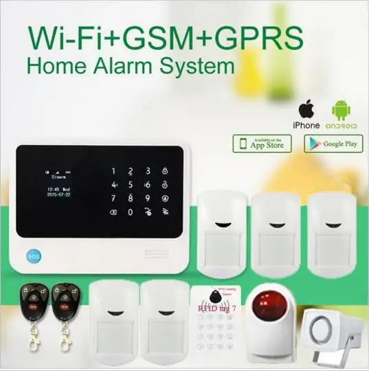 G90B plus Wifi Alarm System GSM Burglar Alarm System work with Keypad