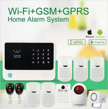 

G90B plus wifi alarm system GSM burglar alarm system work with keypad arm/disarm mobile APP control smart home alarm