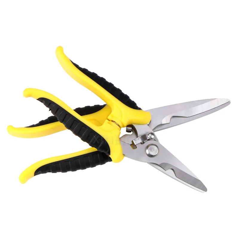 

NEW 1Pc Nickel Plated Electrical Scissors Aviation Scissors Toothed Clipper Wire Stripper Snips For Cutting Metal Sheets