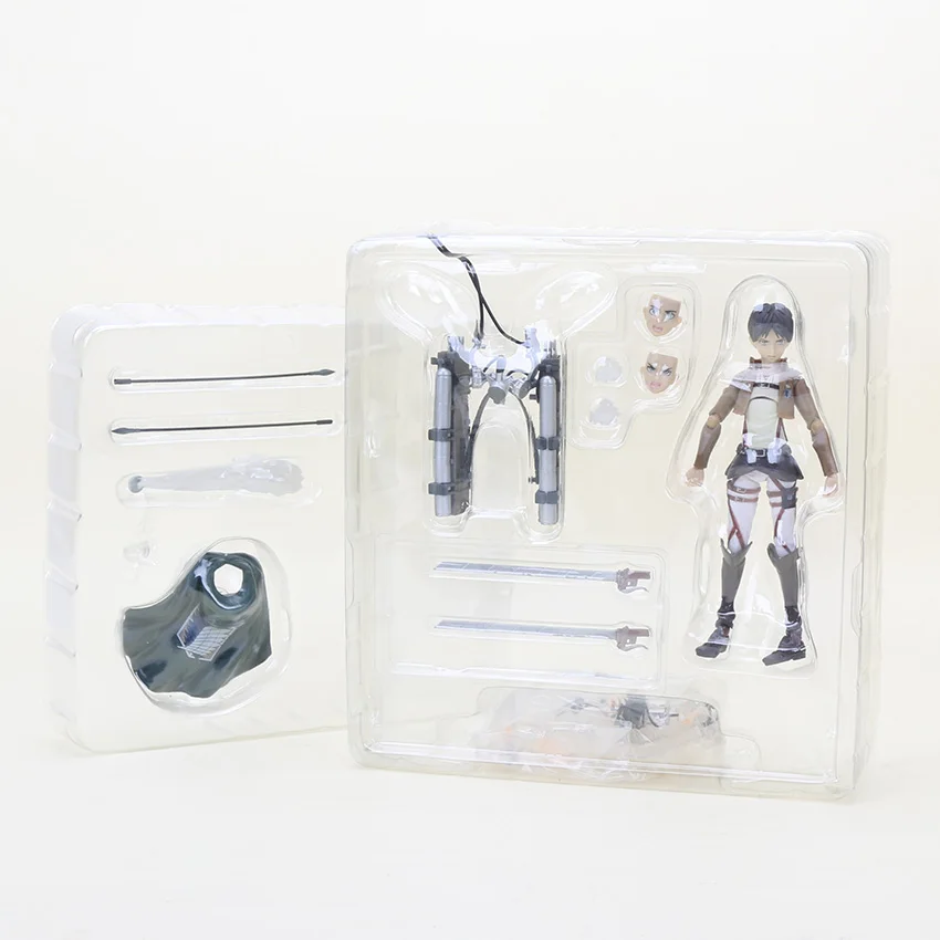 14 см аниме атака на Титанов фигурка Shingeki No Kyojin Mikasa Ackerman 203 Levi Figma 213 Eren 207 Figma ПВХ Модель игрушки - Цвет: 207 no box