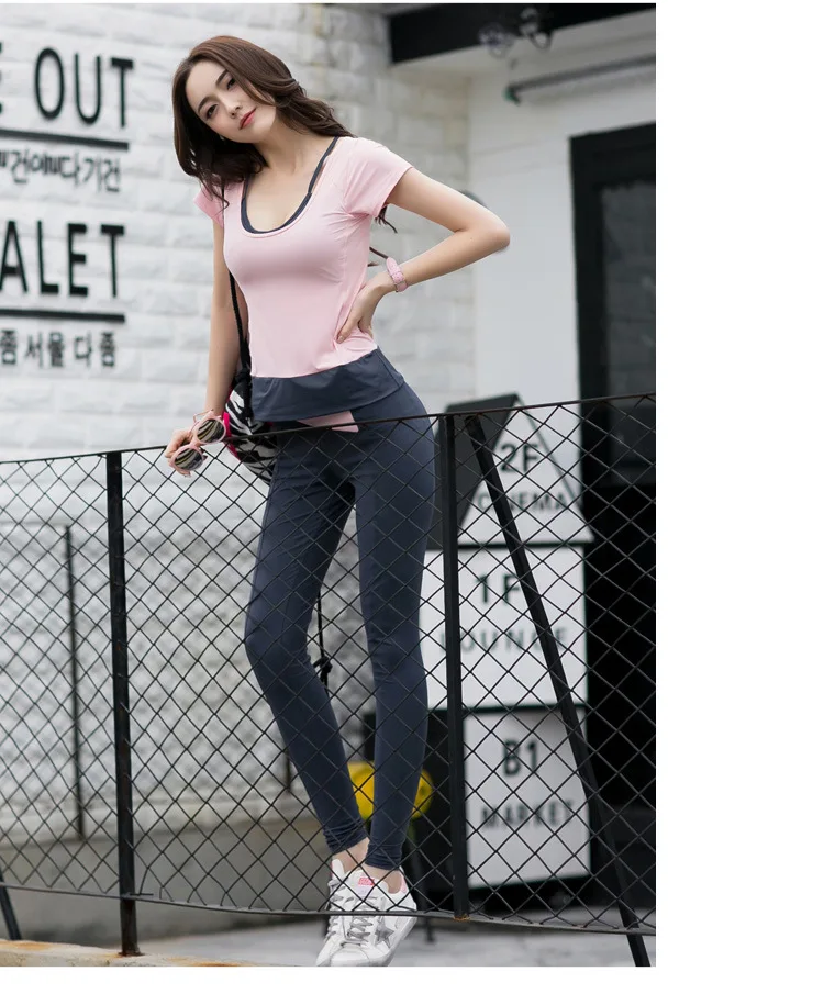 Top Yoga Set Fitness Yoga Pants Clothing Women Sport Leggings Elasticity Breathable Running Set Sexy Tight