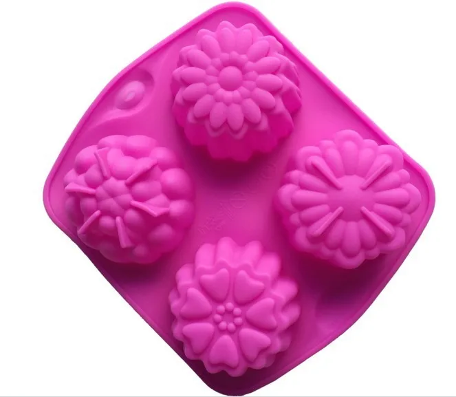 Baking Accessories 4 Even Flower Shape Cake Mould Diy Pudding Jelly Manual Dye Shaped Silicone Craft Handmade Molds For Soaps Baking Accessories 4 Even Flower Shape Cake Mould Diy Pudding Jelly Manual Dye Shaped Silicone Craft Handmade Molds For Soaps