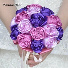 Лучшие Продажи Брошь фиолетовый Букет Свадебный Букет де mariage hand made роуз Свадебные Букеты Цветы природа buque де noiva