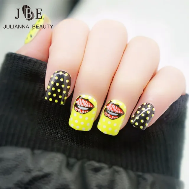 24pcs Pre Design Fake Nail False Acrylic Full Cover Nail Tips 24pcs Pre Design Fake Nail False Acrylic Full Cover Nail Tips Fluorescence Beautiful Nail Tips For - 24pcs Pre Design Fake Nail False Acrylic Full Cover Nail Tips