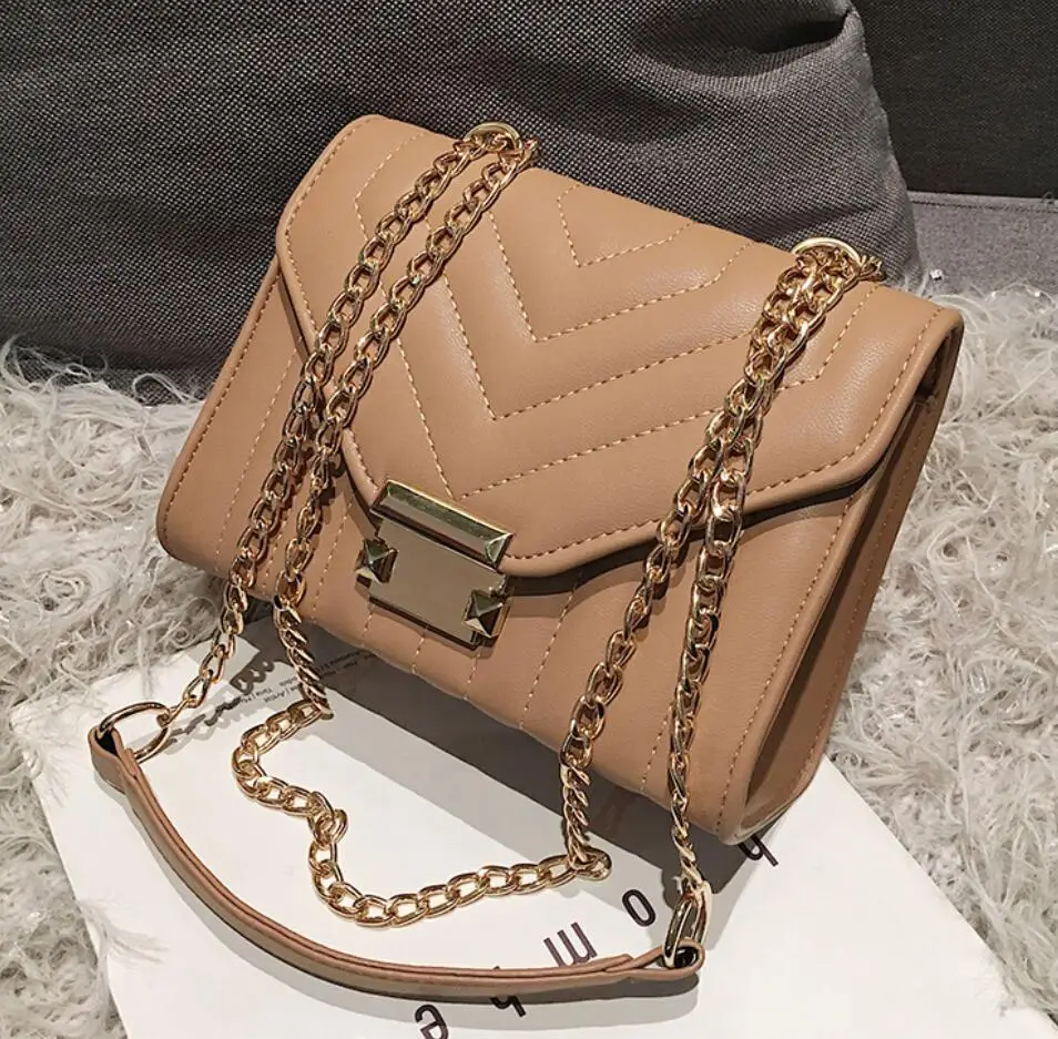  European Fashion Female Square Bag 2019 New High Quality PU Leather Women's Designer Handbag Lock C - 32972071938