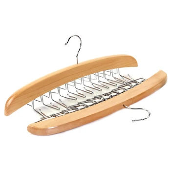 

2pcs Wooden Drying Rack With 12 Hooks Clothing Hanger Belt Organizer Clothes Rack for Cabinet Wardrobe Cupboard