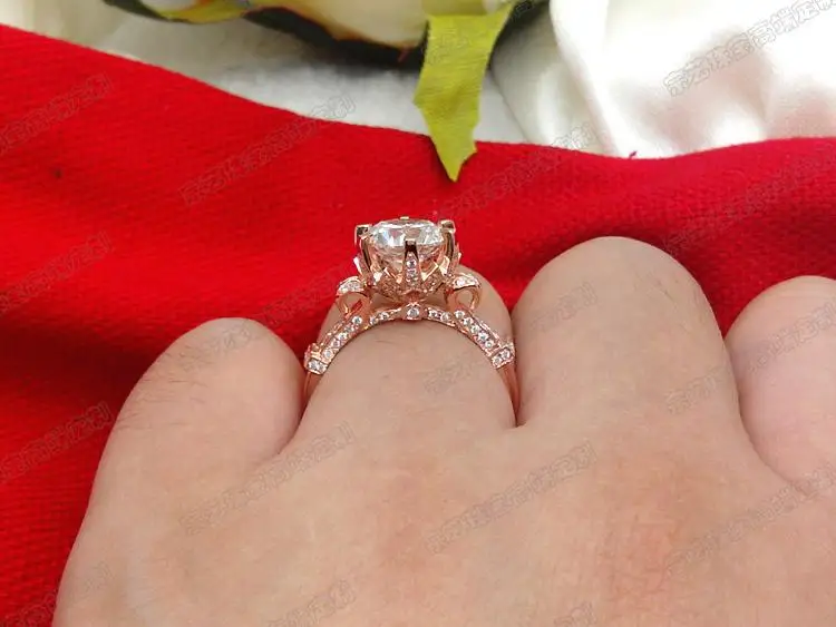 Оптовая продажа изумительного большого камня! Твердое розовое золото 14K 5CT