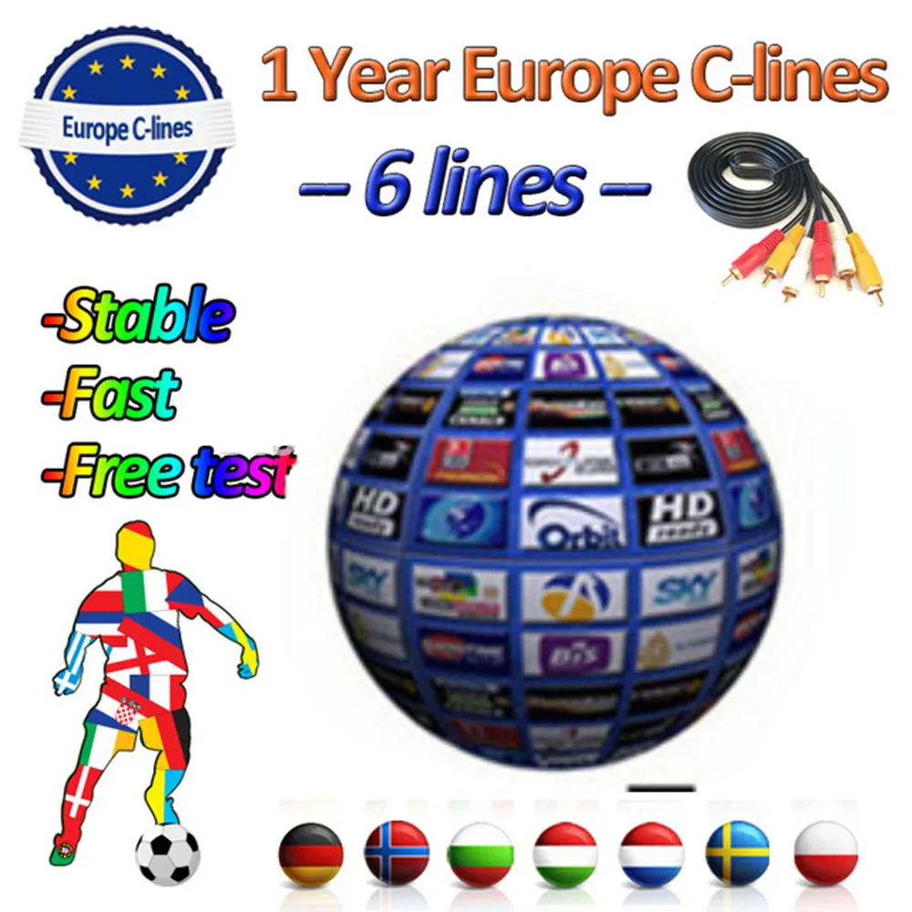 

2019 stable Cccams 6/7lines 1 Year for Europe ccam Spain Portugal Germany Poland Italy satellite TV receiver