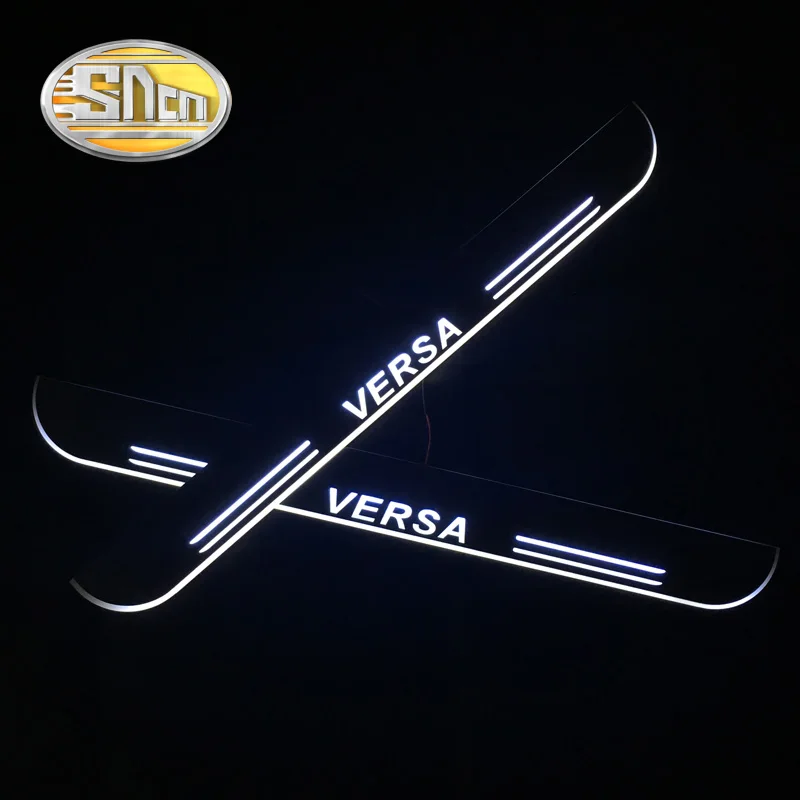 

SNCN 4PCS Acrylic Moving LED Welcome Pedal Car Scuff Plate Pedal Door Sill Pathway Light For Nissan Versa 2015 2016 2017 2018