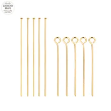 LINSOIR 100 stücke/tasche Edelstahl Gold Farbe Köpfe Auge Kopf Pins Für Schmuck, Die Entdeckungen Zubehör Großhandel Fit 20-50mm