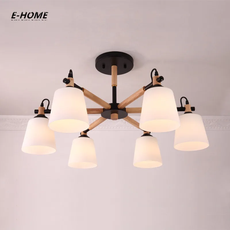 EHOME скандинавская люстра E27 с абажуром из пвх для гостиной подвесные светильники