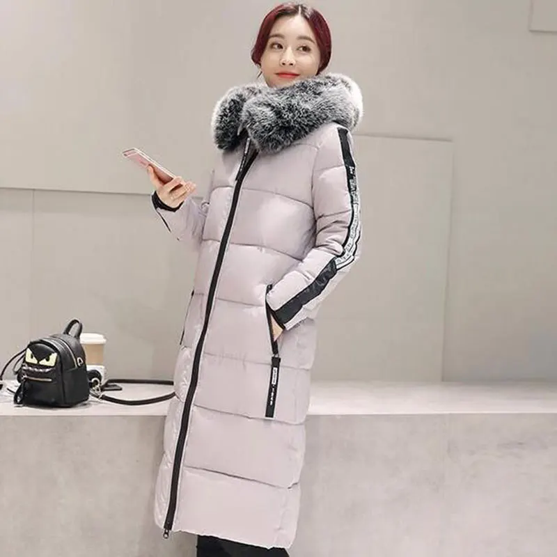D'hiver Parka Femmes De Épais Noir Green Taille Capuchon Grand Survêtement army Fourrure Manteau Col À Rembourré 6xl Chaud Mode La Veste Coton gris Long Plus eWdxoQrECB