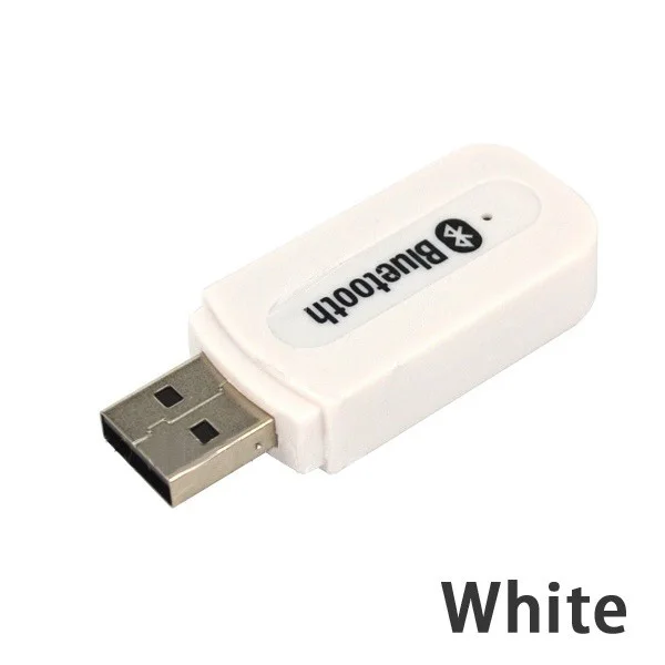 10 шт./партия Портативный USB беспроводной Bluetooth музыкальный приемник ключ комплект с 3,5 мм аудио кабель для динамика Aux Iphone5 6 - Цвет: Белый