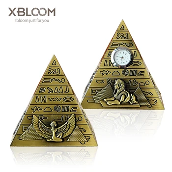 

Metal Egyptian Pyramids Figurine Pyramid Building Statue Clock clock Home Office Desktop Decor Gift Souvenir Christ cross teach