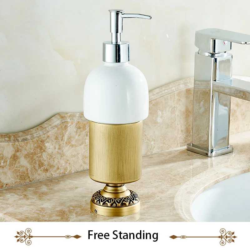 Кухня/Ванная комната жидкое мыло для рук керамический распылитель бутылки с насосом, для лосьона и эфирных масел, настенный или отдельно стоящий - Цвет: Free Standing Style