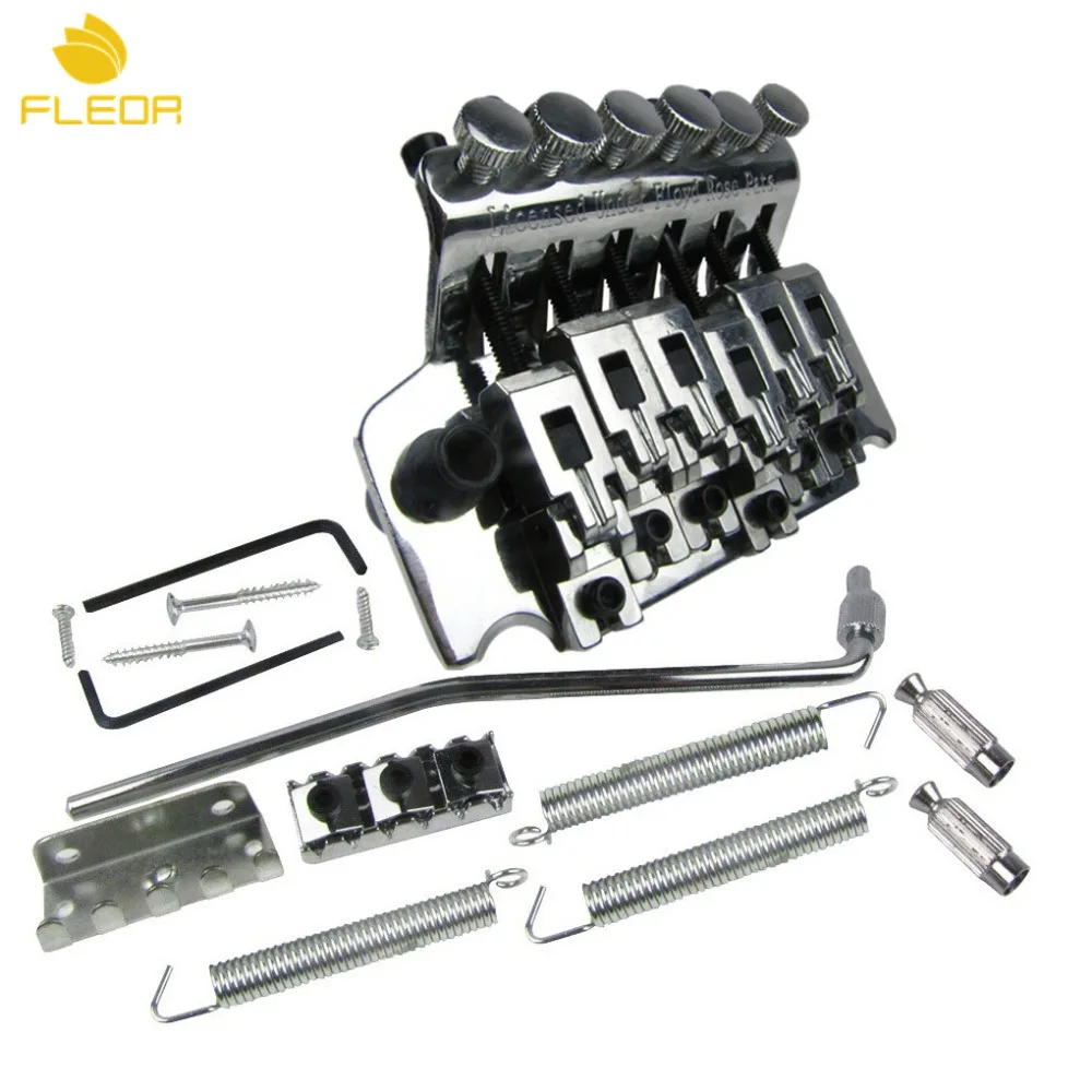 FLEOR Chrome Electric Guitar Bridge Double Locking Tremolo Bridge