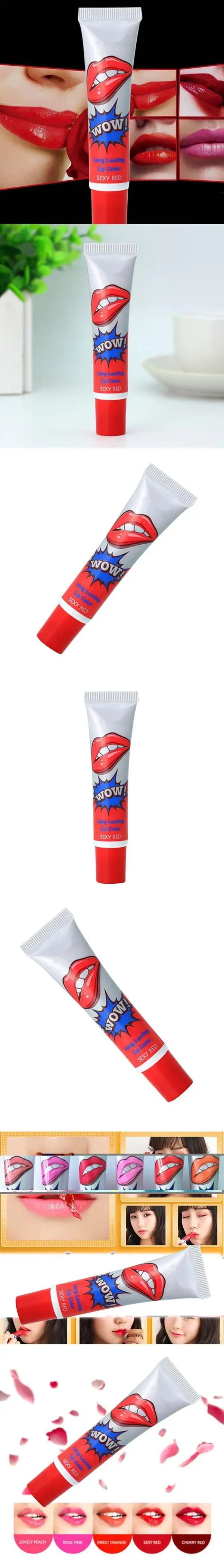 DIY водонепроницаемый отклеивающая Маска Набор теней Татуировка блеск для губ Губная помада романтические женские губы тонированные бальзам для губ сексуальный красный