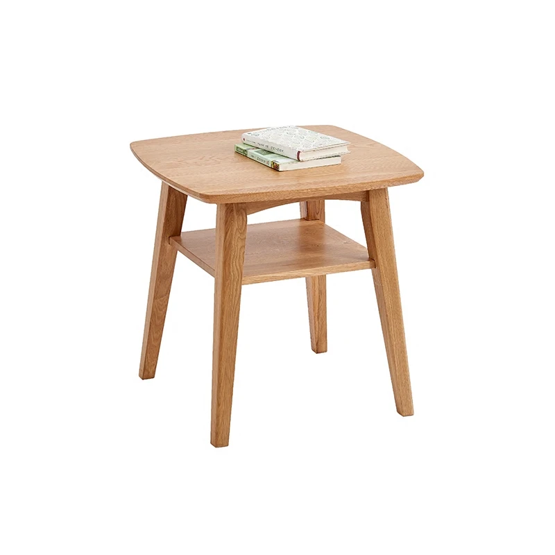 Best Nordic solid wood coffee table oak negotiation table sofa side table Japanese style corners simple living room lamp table
