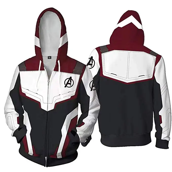 Avengers Endgame Quantum Realm Sweatshirt Jacket Advanced Tech Embroidery Hoodie Cosplay Costumes