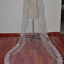 300 см в длину! Новая мода Белая слоновая кость Аппликация Край Фата Свадебные аксессуары для вуалей OV0006