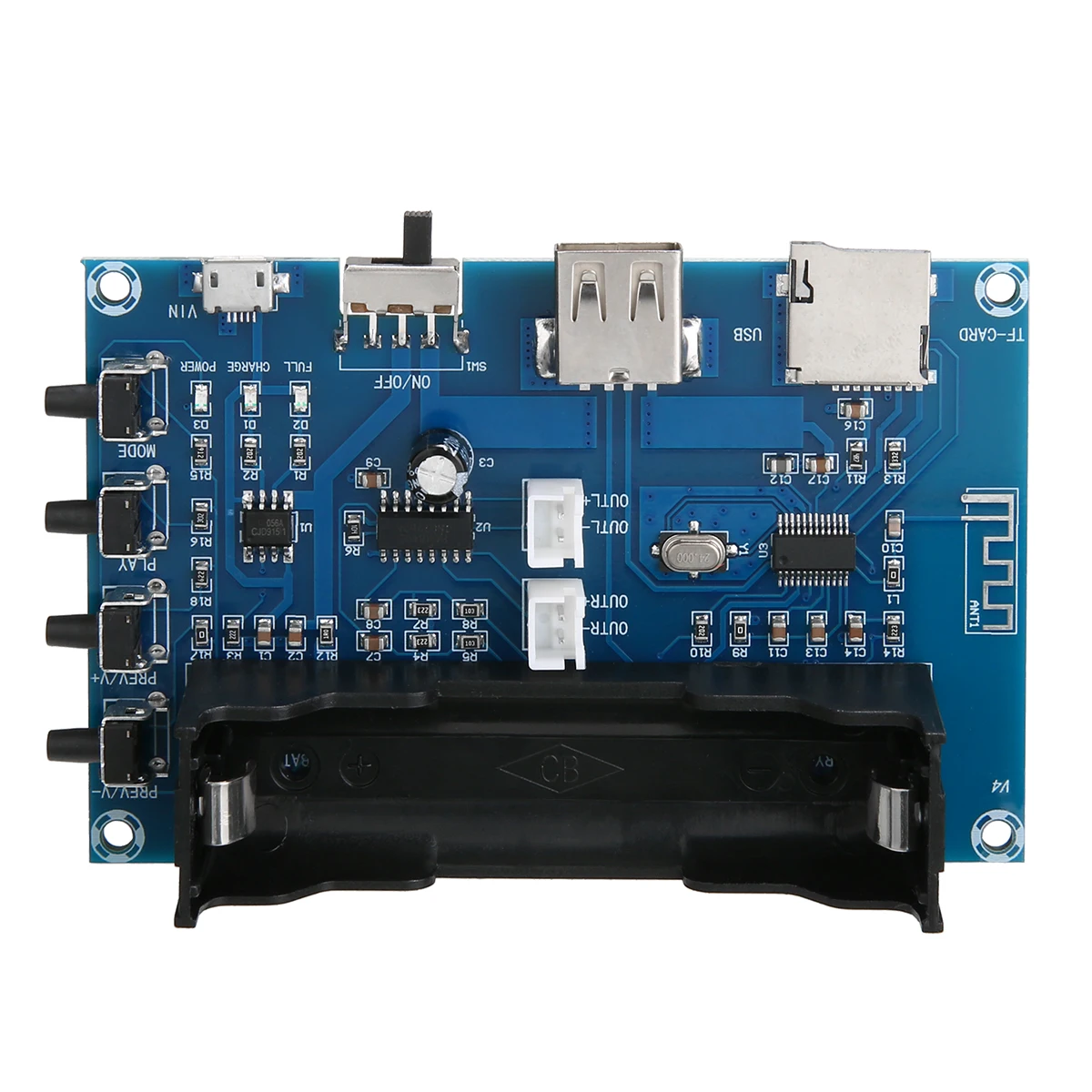 1pc Batteries Bluetooth 4.0 Power Amplifier Board PAM8403 5W+5W Stereo AMP USB 18650 Battery Power