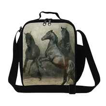 Персонализированные сумки для обедов с лошадью для мальчиков, Изолированные сумки для еды с животными для мужчин, для работы, для взрослых, Термосумка для еды, модная школьная коробка для ланча