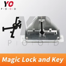 Magic lock and key Escape room props put the key into right position to unlock with light effect takagism game prop from YOPOOD