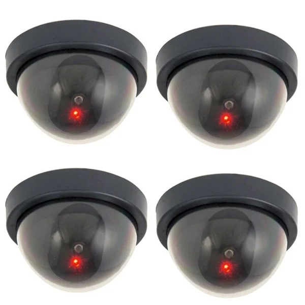 

FAKE DUMMY REAL LOOKING DOME CCTV CAMERA INDOOR OUTDOOR FLASHING HOME LED (Color: Black)