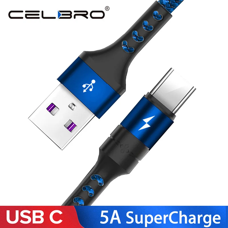 

5A Supercharge Usb Type C Fast Charging Cable for Huawei P30 P20 P10 Mate 20 X Nova 4 FCP SCP Phone Charger Cable Wire Cord