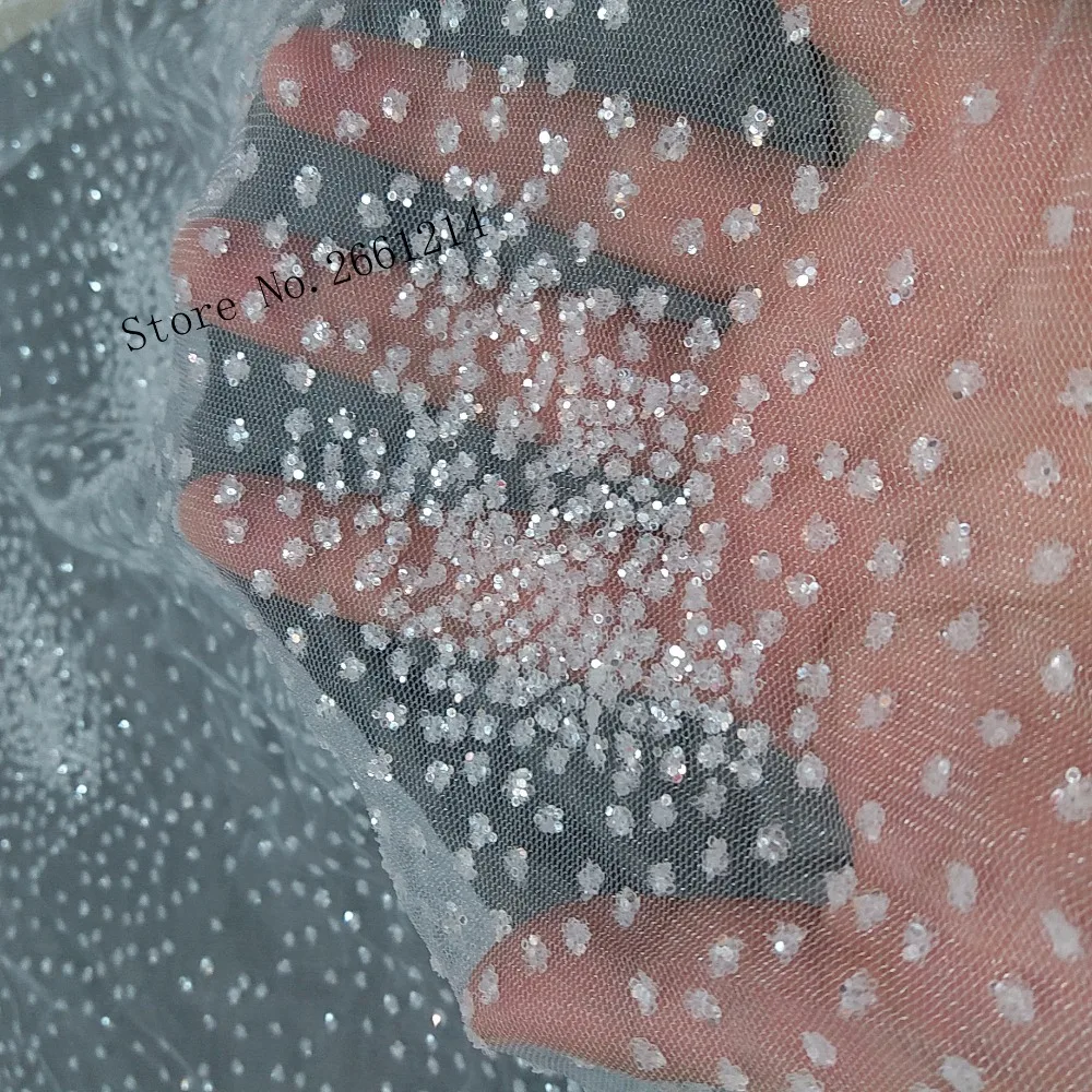 

BZL-51231 flower hand print glitter sparkle white mesh lace fabric for lady dress /wedding/ night club/stage,5yards/lot