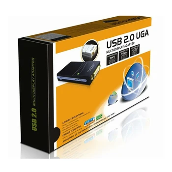 

10set/lot * New arrival USB 2.0 UGA Multi-Display Adapter Supporting DVI+VGA+HDMI (Max. resolution: 1920*1080)