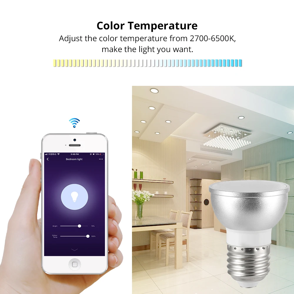 E26 E27 светодиодная Wi-Fi лампочка Alexa Google Home Assistant IFTTT Tuya умная жизнь приложение дистанционное управление RGB лампа с диммером