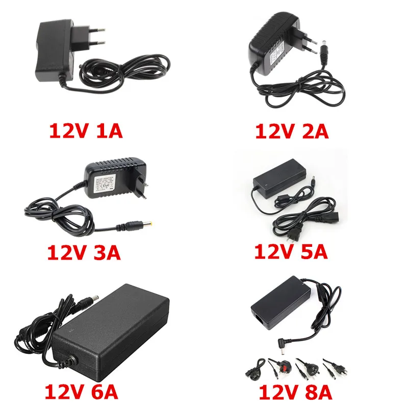 font b LED b font Adapter 12V 1A 2A 3A 5A 6A 8A font b