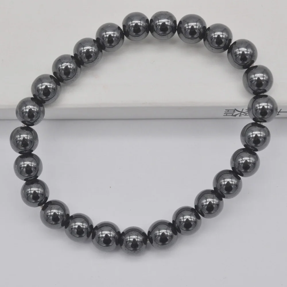 Buy 8MM Black Hematite Healing Round Beads