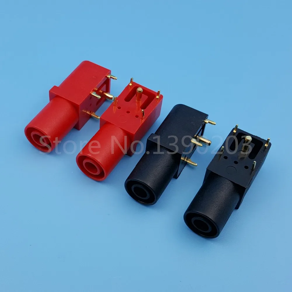 4Pcs Gold Plated Safety Insulated 4mm Banana Female Jack Right Angle