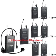 Takstar WTG-500/WTG500 UHF беспроводная система гида для путешествий дальность действия до 100 м 1 передатчик+ 7 приемников+ микрофон+ 7 наушников