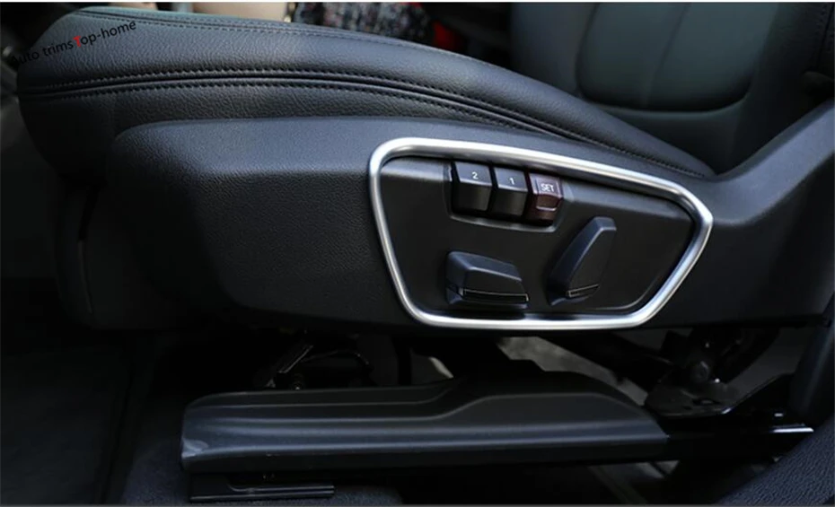 

Yimaautotrims Seat Switch Button Adjustment Strip Frame Cover Trim 2 Pcs Fit For BMW X2 F39 2018 2019 2020 ABS Matte Interior