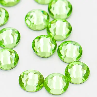 Стразы AAA crystal AB SS3-SS12, цветные стразы без горячей фиксации, Стразы для ногтей, 3D дизайн ногтей - Цвет: Light Green