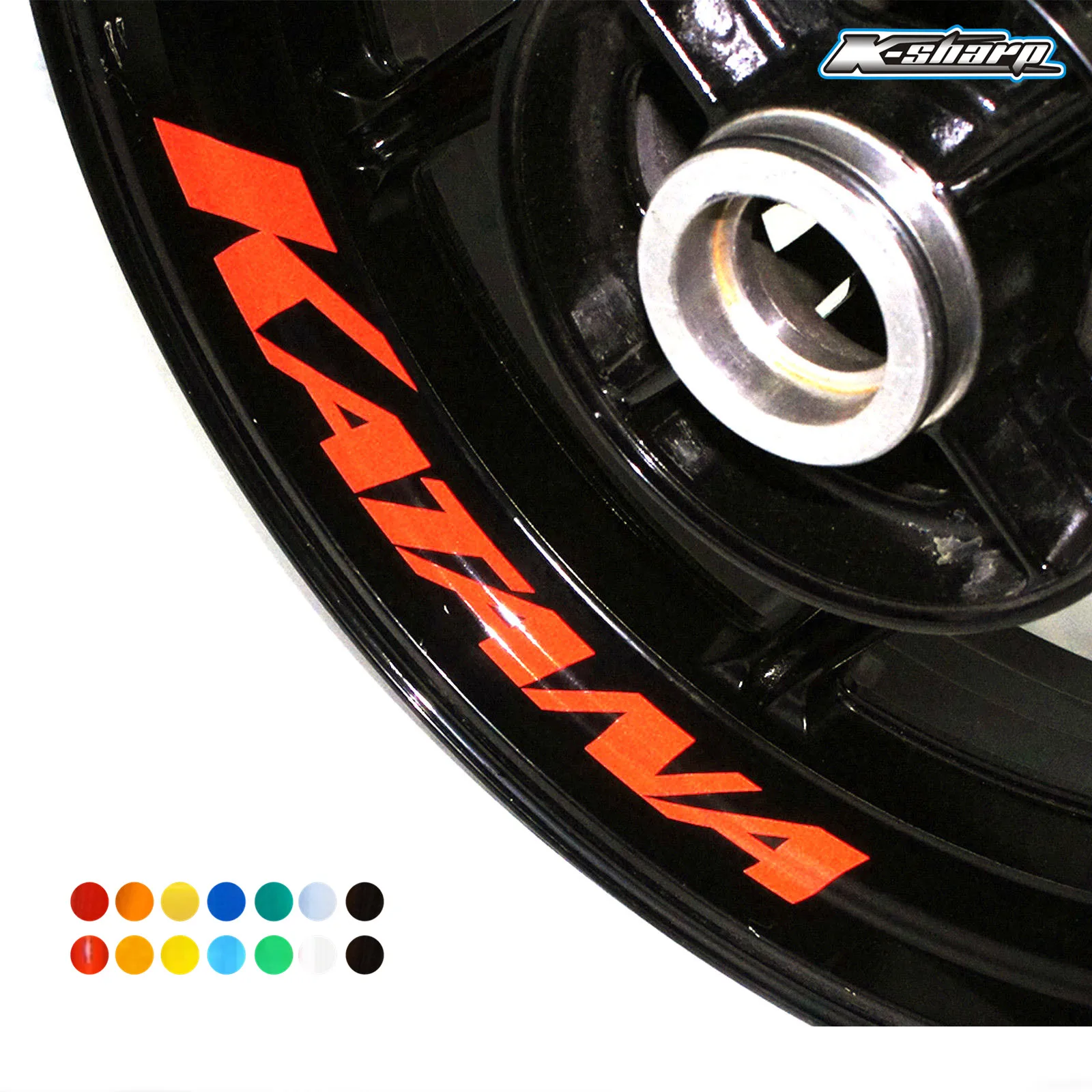 8 X Custon Interno Rim Decalcomanie Wheel Riflettente Adesivi Segno Strisce Fit Suzuki Katana