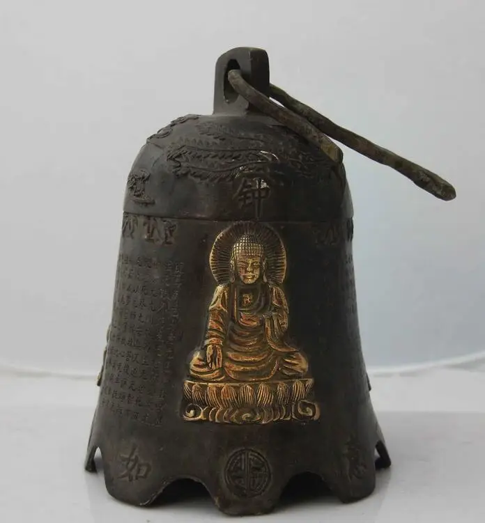 Chinese Monastery Copper Bronze Kwan Yin Buddha Phoenix Dragon Peace