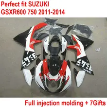 Обтекатель OEM комплект для Suzuki GSXR 600 750, 11, 12, 13, 14 лет; обувь белого, красного и черного цветов; обувь по Обтекатели GSXR600 2011 2012 2013