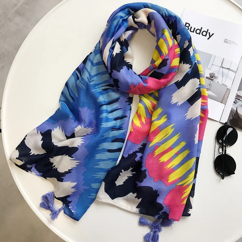 

2019 New Fashion Geometry Scarves Shawls Trendy Ombre Print Tassel Wrap Hijab Foulard Muffler Free Shipping