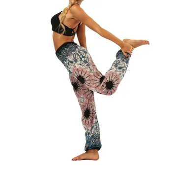 

Women Bohemian Harem Pants Wide Leg Loose Pants Floral Print Casual Pants