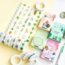 

12pcs/lot Forest Tree Fox Foil Kawaii Washi Tape Scrapbooking Masking tape Stickers scrapbooking Washitape Washy tape 02536